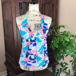 Stella Parker Collection Floral Halter Tankini Swim Top